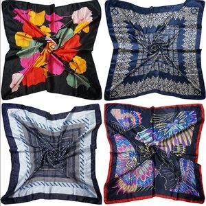 Satin Square Scarves Neck Hair Head Scarf 2 for 30